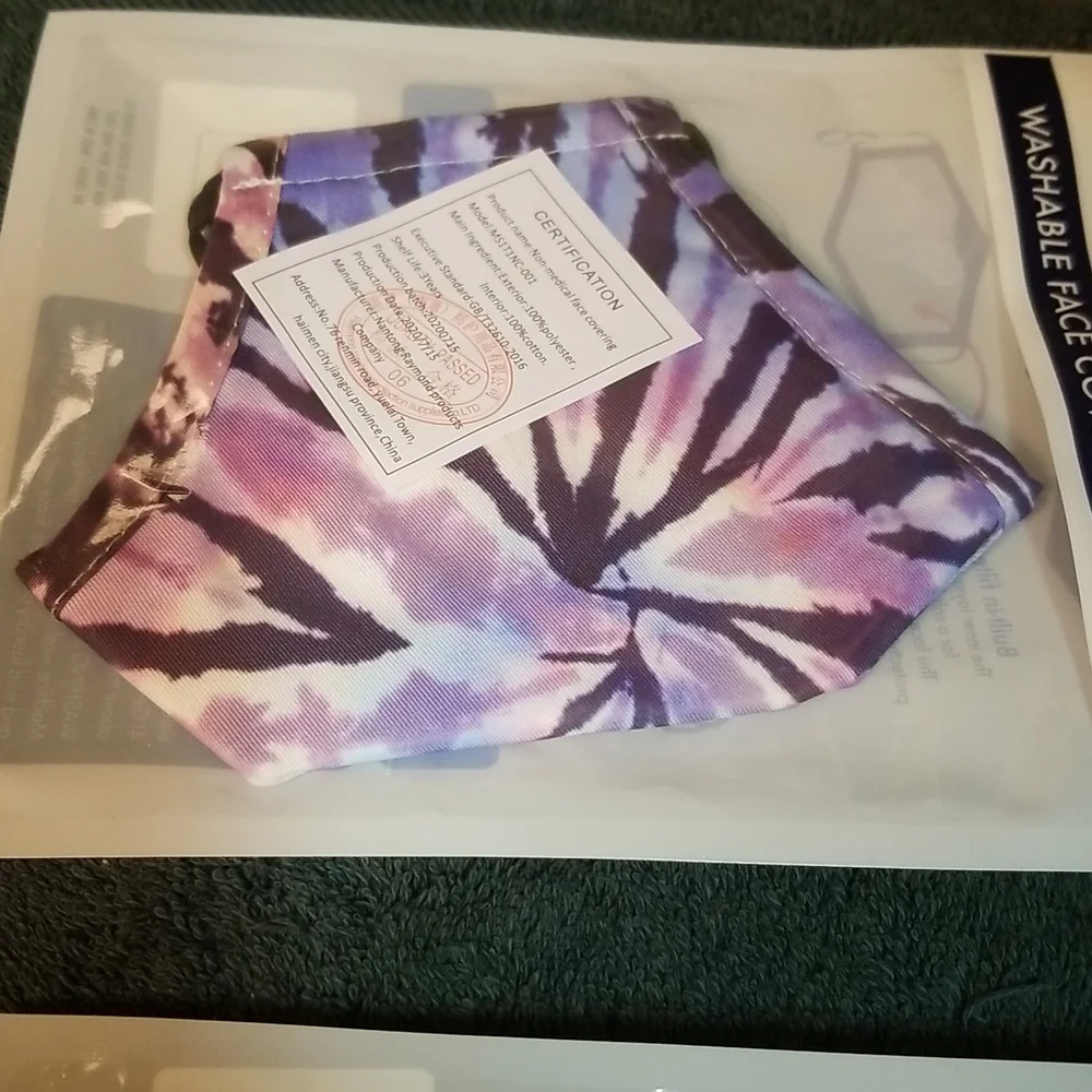New tie dye face masks, washable size L